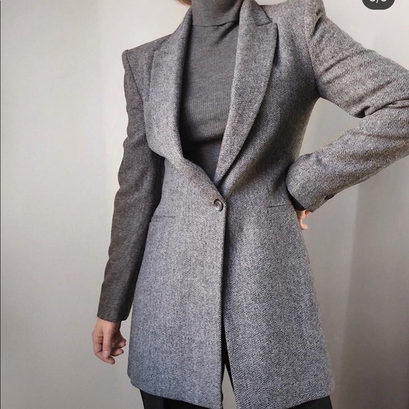 Zara wool frock coat bloggers favorite - Picture 2 of 11